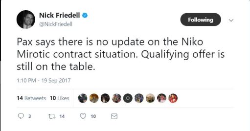 Friedell tweet about Niko